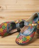 SOCOFY Natural Flowers Hollow Out Cowhide Leather Comfy Breathable Wearable Casual Flat Shoes SOCOFY Natural Flowers Hollow Out Cowhide Leather Comfy Breathable Wearable Casual Flat Shoes