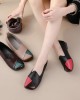 Women Casual Retro Colorblock Genuine Leather Soft Comfortable Lazy Flat Shoes Women Casual Retro Colorblock Genuine Leather Soft Comfortable Lazy Flat Shoes