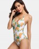 Women Banana Print Criss Cross Spaghetti Straps One Piece Beach Swimwear Women Banana Print Criss Cross Spaghetti Straps One Piece Beach Swimwear