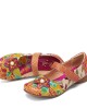 SOCOFY Retro Flower Decor Printed Cowhide Leather Stitching Cloth Comfy Round Toe Casual Flat Shoes SOCOFY Retro Flower Decor Printed Cowhide Leather Stitching Cloth Comfy Round Toe Casual Flat Shoes
