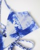 Women Tie Dye Criss Cross Back Bandage Backless High Fork Bikini Women Tie Dye Criss Cross Back Bandage Backless High Fork Bikini