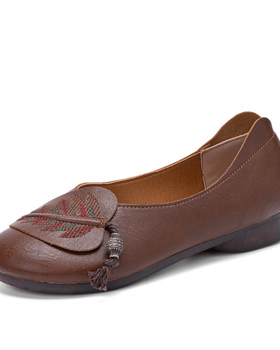 Women Retro Folkways Pattern Round Toe Soft Sole Comfy Flats Casual Shoes Women Retro Folkways Pattern Round Toe Soft Sole Comfy Flats Casual Shoes