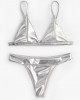 Women Triangle Bronzing Solid Color Thong Bikini Women Triangle Bronzing Solid Color Thong Bikini