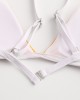 Women Triangle Rib Solid Color Thong Bikini Backless Swimwear Women Triangle Rib Solid Color Thong Bikini Backless Swimwear