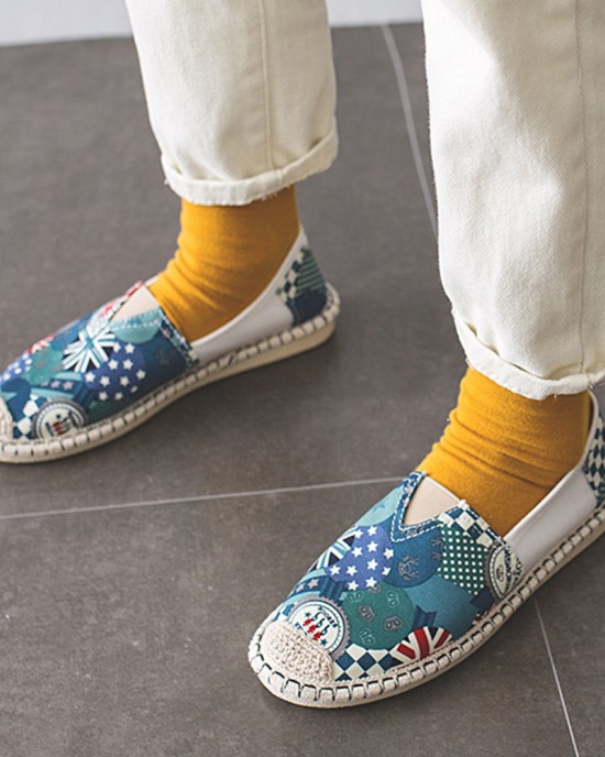 Women Pattern Slip On Comfy Hand Stitching Casual Flat Loafers Shoes Women Pattern Slip On Comfy Hand Stitching Casual Flat Loafers Shoes