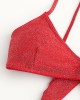 Women Solid Color Back Tie Spaghetti Straps Backless Swimwear Thong Bikini Women Solid Color Back Tie Spaghetti Straps Backless Swimwear Thong Bikini