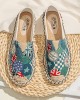 Women Pattern Slip On Comfy Hand Stitching Casual Flat Loafers Shoes Women Pattern Slip On Comfy Hand Stitching Casual Flat Loafers Shoes