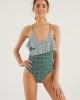 Women Floral Print Criss Cross Spaghetti Straps Ruffles Swimwear Backless One Piece Women Floral Print Criss Cross Spaghetti Straps Ruffles Swimwear Backless One Piece