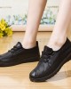 Women Solid Color Round Toe Casual Soft Comfortable Lace Up Flat Loafers Shoes Women Solid Color Round Toe Casual Soft Comfortable Lace Up Flat Loafers Shoes