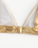 Women Triangle Bronzing Solid Color Thong Bikini Women Triangle Bronzing Solid Color Thong Bikini