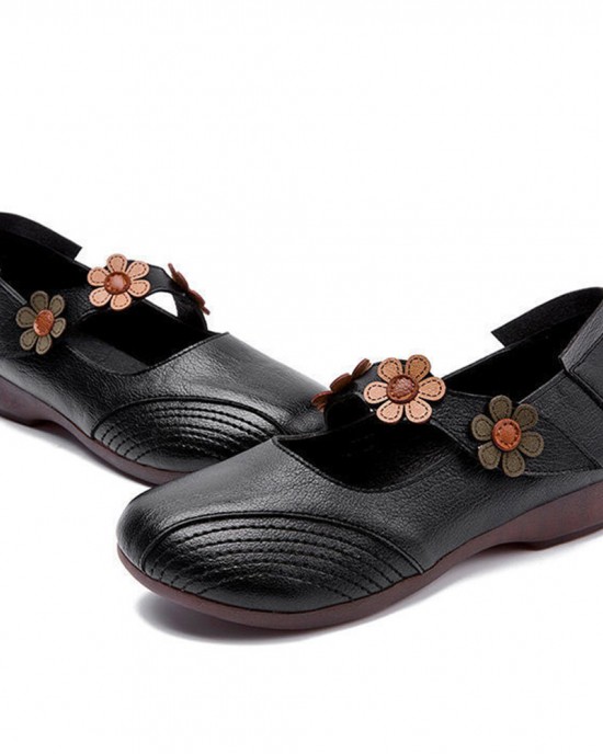 Women Vintage Floral Pattern Round Toe Breathable Soft Sole Comfy Flats Women Vintage Floral Pattern Round Toe Breathable Soft Sole Comfy Flats