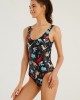 Women Cartoon Dinosaur Print Open Back One Piece Beach Swimwear Women Cartoon Dinosaur Print Open Back One Piece Beach Swimwear
