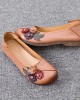 Women Vintage Floral Round Toe Genuine Leather Soft Sole Slip On Comfy Flats Women Vintage Floral Round Toe Genuine Leather Soft Sole Slip On Comfy Flats