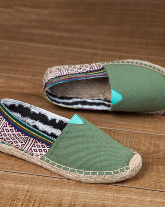 Women Large Size Ethnic Style Linen Slip on Espadrille Fisherman’s Shoes Women Large Size Ethnic Style Linen Slip on Espadrille Fisherman’s Shoes