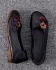Women Vintage Floral Round Toe Genuine Leather Soft Sole Slip On Comfy Flats Women Vintage Floral Round Toe Genuine Leather Soft Sole Slip On Comfy Flats