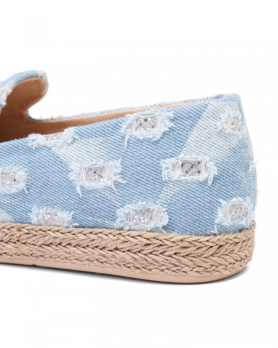 Women Comfy Denim Ripped Design Espadrilles Flats Loafers Women Comfy Denim Ripped Design Espadrilles Flats Loafers