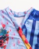 Women Tropical Leaves Print Swimsuit String Short Sleeve High Waist Bikini Women Tropical Leaves Print Swimsuit String Short Sleeve High Waist Bikini