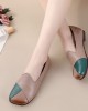 Women Casual Retro Colorblock Genuine Leather Soft Comfortable Lazy Flat Shoes Women Casual Retro Colorblock Genuine Leather Soft Comfortable Lazy Flat Shoes