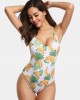 Women Banana Print Criss Cross Spaghetti Straps One Piece Beach Swimwear Women Banana Print Criss Cross Spaghetti Straps One Piece Beach Swimwear