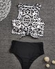 Women Leopard Print Tie Front High Neck Hot High Waist Bikini Women Leopard Print Tie Front High Neck Hot High Waist Bikini