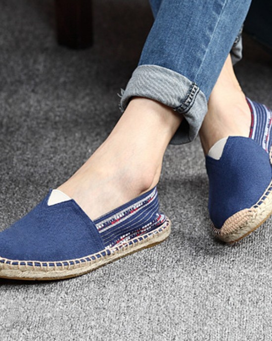 Women Large Size Ethnic Style Linen Slip on Espadrille Fisherman’s Shoes Women Large Size Ethnic Style Linen Slip on Espadrille Fisherman’s Shoes