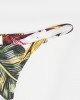 Women Tropical Print Bandeau Bikini Thong Backless Swimsuit Women Tropical Print Bandeau Bikini Thong Backless Swimsuit