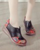 Women Retro Ethnic Floral Pattern Splicing Lightweight Slip Resistant Wedges Women Retro Ethnic Floral Pattern Splicing Lightweight Slip Resistant Wedges