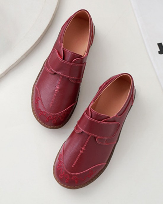 Women Brief Cowhide Leather Soft Sole Non Slip Comfy Flats Casual Shoes Women Brief Cowhide Leather Soft Sole Non Slip Comfy Flats Casual Shoes