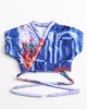 Women Tropical Leaves Print Swimsuit String Short Sleeve High Waist Bikini Women Tropical Leaves Print Swimsuit String Short Sleeve High Waist Bikini