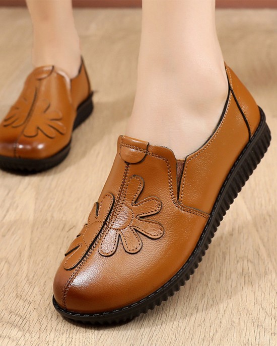 Women Brief Vintage Floral Pattern Round Toe Soft Sole Comfy Flats Women Brief Vintage Floral Pattern Round Toe Soft Sole Comfy Flats