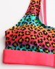 Women Leopard Patchwork Front Zipper Bikini Backless Swimwear Women Leopard Patchwork Front Zipper Bikini Backless Swimwear