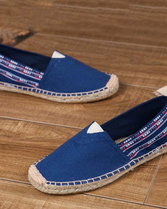 Women Large Size Ethnic Style Linen Slip on Espadrille Fisherman’s Shoes Women Large Size Ethnic Style Linen Slip on Espadrille Fisherman’s Shoes