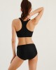 Women Zip Front High Neck Black Two Piece Sports Bikini Women Zip Front High Neck Black Two Piece Sports Bikini