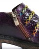 Retro Ethnic Loafers Shoes Printed Embossed Patched Stitching Leather Side Zipper Flats Retro Ethnic Loafers Shoes Printed Embossed Patched Stitching Leather Side Zipper Flats