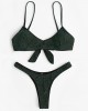 Women Solid Color Back Tie Spaghetti Straps Backless Swimwear Thong Bikini Women Solid Color Back Tie Spaghetti Straps Backless Swimwear Thong Bikini
