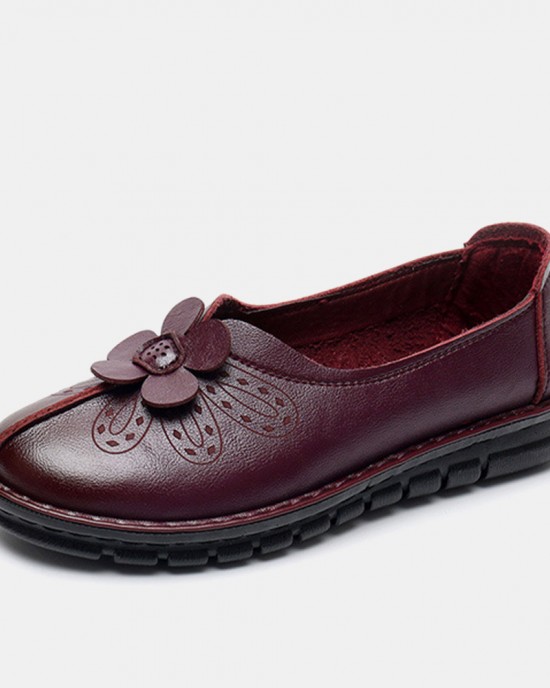 Women Brief Vintage Floral Pattern Round Toe Soft Sole Comfy Flats Women Brief Vintage Floral Pattern Round Toe Soft Sole Comfy Flats