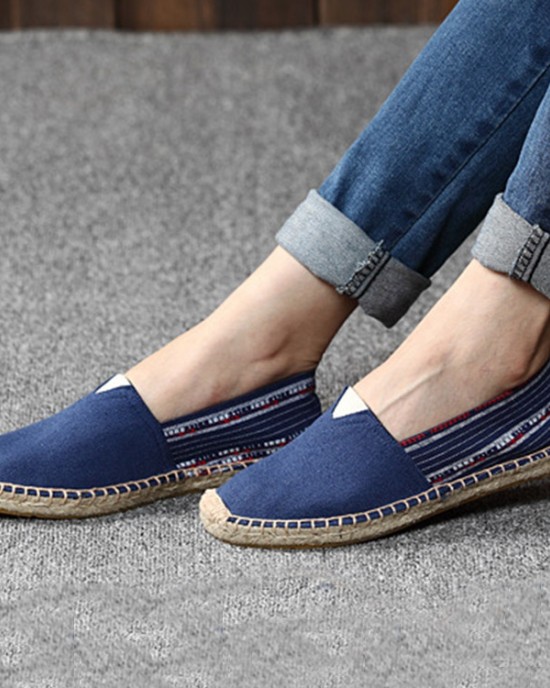 Women Large Size Ethnic Style Linen Slip on Espadrille Fisherman’s Shoes Women Large Size Ethnic Style Linen Slip on Espadrille Fisherman’s Shoes