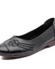 Women Brief Floral Pattern Cowhide Leather Round Toe Soft Sole Comfy Slip On Flats Women Brief Floral Pattern Cowhide Leather Round Toe Soft Sole Comfy Slip On Flats