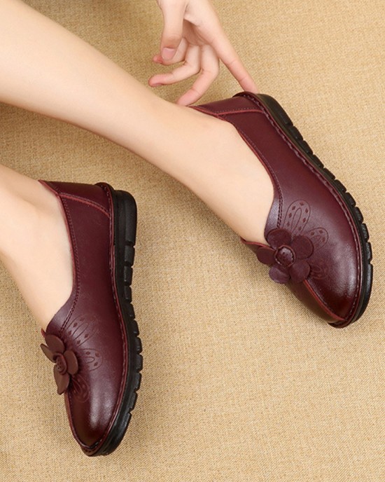 Women Brief Vintage Floral Pattern Round Toe Soft Sole Comfy Flats Women Brief Vintage Floral Pattern Round Toe Soft Sole Comfy Flats